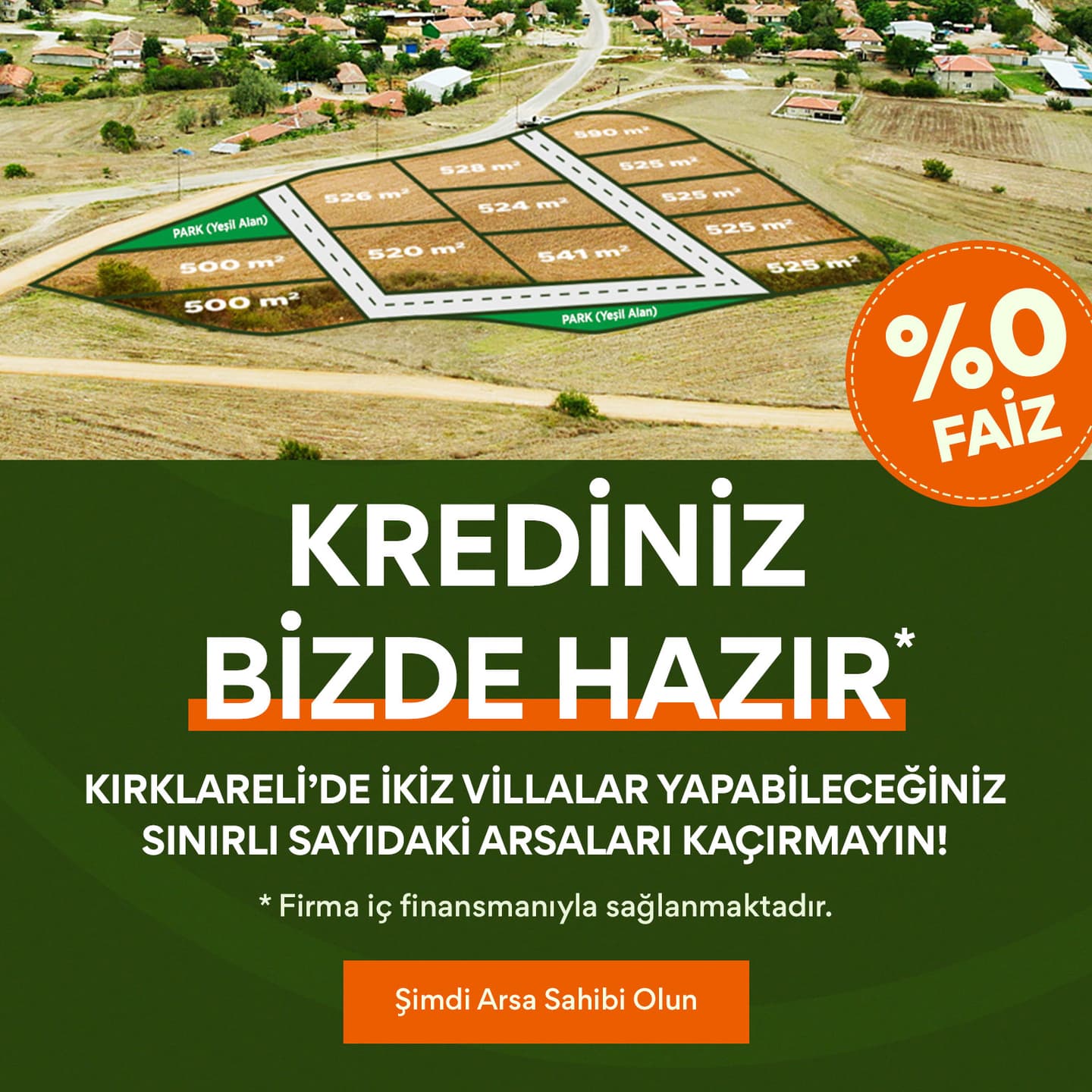 Gürses Arsa - Kredi Seçenekleri ile Tapunuzu Hemen Teslim Alın 